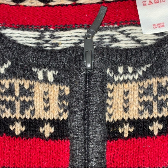 Vintage Meg Allen Sweater Women 1X Red Cardigan Nordic Fair Isle Y2K Holiday - Picture 3 of 7